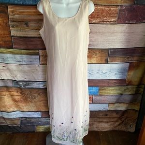 Nude Floral Dress with Slip